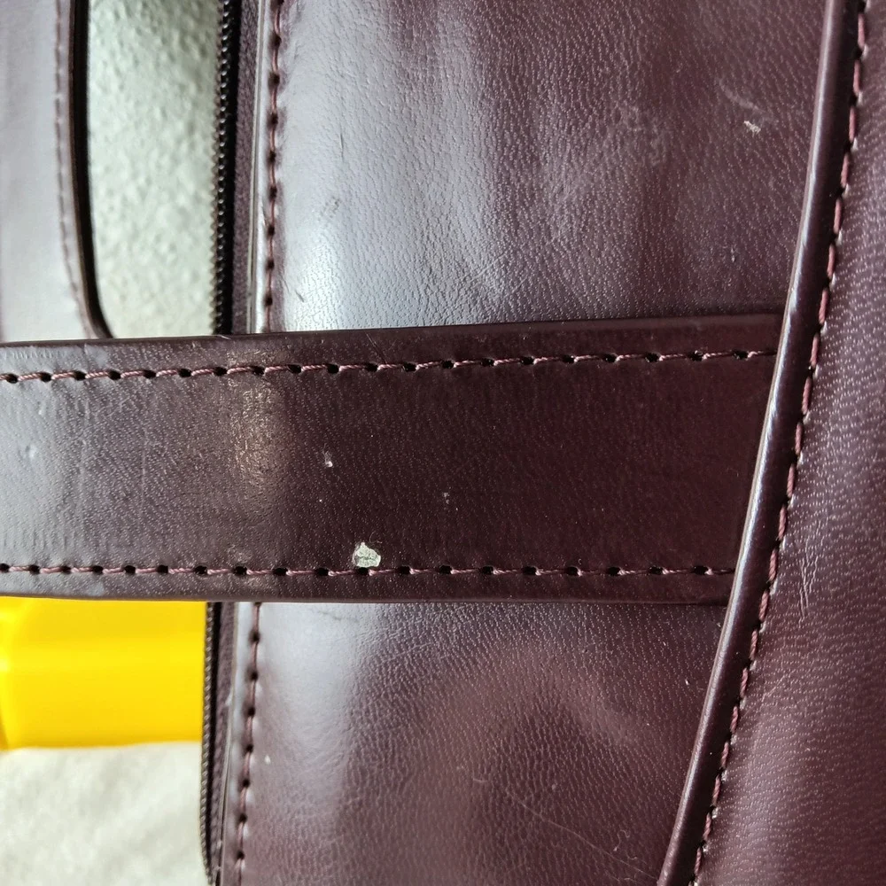 Vintage Franklin Covey Burgundy Zip Planner Binder Retractable Handles Organizer